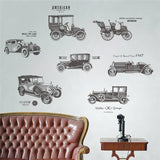 vintage car wall stickers for kids rooms children nursery boy room wall decals poster home decor decal mural - one46.com.au