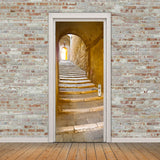 2Pcs/set Stone Steps Door Stickers European Style Wall Sticker for Bedroom Living Room Decor Poster PVC Waterproof Decal - one46.com.au