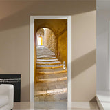 2Pcs/set Stone Steps Door Stickers European Style Wall Sticker for Bedroom Living Room Decor Poster PVC Waterproof Decal - one46.com.au