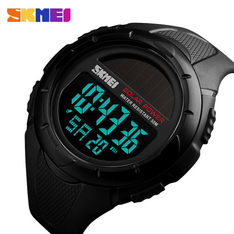 SKMEI Solar Power Men Sports Watches Waterproof LED Digital Watch Men Luxury Brand Electronic Mens Wrist Watch Relogio Masculino - one46.com.au