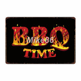 [ Mike86 ] BBQ ZONE Grill DADS BARBECUE TIME Metal Signs Antique Pub Room Hotel Party Decor Retro Wall Painting Plaque  FG-223 - one46.com.au