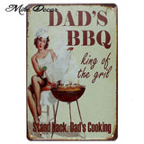 [ Mike86 ] BBQ ZONE Grill DADS BARBECUE TIME Metal Signs Antique Pub Room Hotel Party Decor Retro Wall Painting Plaque  FG-223 - one46.com.au