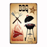[ Mike86 ] BBQ ZONE Grill DADS BARBECUE TIME Metal Signs Antique Pub Room Hotel Party Decor Retro Wall Painting Plaque  FG-223 - one46.com.au