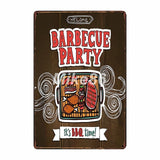 [ Mike86 ] BBQ ZONE Grill DADS BARBECUE TIME Metal Signs Antique Pub Room Hotel Party Decor Retro Wall Painting Plaque  FG-223 - one46.com.au