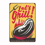 [ Mike86 ] BBQ ZONE Grill DADS BARBECUE TIME Metal Signs Antique Pub Room Hotel Party Decor Retro Wall Painting Plaque  FG-223 - one46.com.au