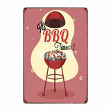 [ Mike86 ] BBQ ZONE Grill DADS BARBECUE TIME Metal Signs Antique Pub Room Hotel Party Decor Retro Wall Painting Plaque  FG-223 - one46.com.au