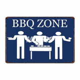 [ Mike86 ] BBQ ZONE Grill DADS BARBECUE TIME Metal Signs Antique Pub Room Hotel Party Decor Retro Wall Painting Plaque  FG-223 - one46.com.au