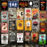 [ Mike86 ] BBQ ZONE Grill DADS BARBECUE TIME Metal Signs Antique Pub Room Hotel Party Decor Retro Wall Painting Plaque  FG-223 - one46.com.au