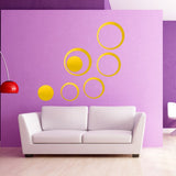 5Pcs/set Acrylic Circle Mirror Wall Stickers Removable DIY Wall Decoration Art Decals for Kids Room Home Wall Stickers - one46.com.au