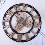 European Style Wall Clock Vintage Creative Round Wooden Wall Clock Home Office Cafe Hanging Home Decoration Clock - one46.com.au