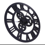 European Style Wall Clock Vintage Creative Round Wooden Wall Clock Home Office Cafe Hanging Home Decoration Clock - one46.com.au