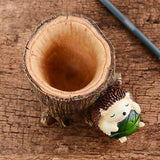 Pen Pencil Holder Cup Cute Hedgehog Desk Organizer Container Stationery Storage for Home Office E2S - one46.com.au