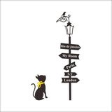 2018 Cute Nordic Style Street Lights Signs Cat Wall Sticker Waterproof Removable Kids Room Wall Stickers Decals Home Decoration - one46.com.au