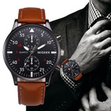Fashion Sport Watch Men Watch Top Brand Leather Band Men's Watch Clock Quartz Men's Wrist Watches Reloj Hombre erkek kol saati - one46.com.au