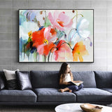 Watercolor Flower Oil Painting On The Wall Prints On Canvas Abstract Modern Art Flower Picture For Living Room Cuadros Decor - one46.com.au