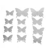 12Pcs/lot 3D Mirror Wall Stickers Butterflies Decoration PVC Art Sticker Living Room Bedroom Adhesive Wall Pappers - one46.com.au