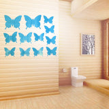 12Pcs/lot 3D Mirror Wall Stickers Butterflies Decoration PVC Art Sticker Living Room Bedroom Adhesive Wall Pappers - one46.com.au