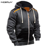 INCERUN Autumn Hoodies Men Hombre Zipper Jacket Hoodie Sweatshirt Slim Fit Hoody Coat Pullover Coat Men Winter Clothes - one46.com.au