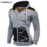 INCERUN Autumn Hoodies Men Hombre Zipper Jacket Hoodie Sweatshirt Slim Fit Hoody Coat Pullover Coat Men Winter Clothes - one46.com.au