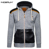 INCERUN Autumn Hoodies Men Hombre Zipper Jacket Hoodie Sweatshirt Slim Fit Hoody Coat Pullover Coat Men Winter Clothes - one46.com.au