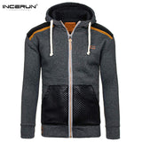 INCERUN Autumn Hoodies Men Hombre Zipper Jacket Hoodie Sweatshirt Slim Fit Hoody Coat Pullover Coat Men Winter Clothes - one46.com.au