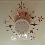 48 Pcs Stars Sky Style Mirror Sticker Wall Ceiling Room Decal Decor Art DIY Golden, Silvery, Blue Stars Wall Stickers - one46.com.au