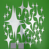 48 Pcs Stars Sky Style Mirror Sticker Wall Ceiling Room Decal Decor Art DIY Golden, Silvery, Blue Stars Wall Stickers - one46.com.au