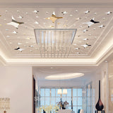 48 Pcs Stars Sky Style Mirror Sticker Wall Ceiling Room Decal Decor Art DIY Golden, Silvery, Blue Stars Wall Stickers - one46.com.au