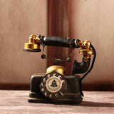 Vintage Style Old-fashioned Resin Artificial Telephone Model Retro Resin Home Decoration Accessories Figurines Miniatures Craft - one46.com.au
