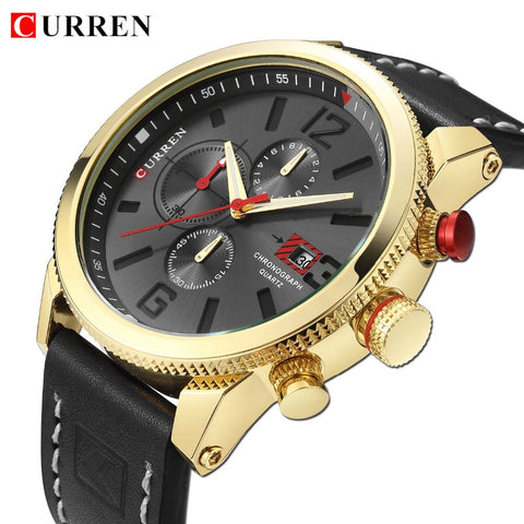 Luxury Military Men Quartz Wrist Watch Waterproof Casual Leather Strap Outdoor Sport Watches Classic Male Business Watch Clock - one46.com.au