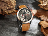 Luxury Military Men Quartz Wrist Watch Waterproof Casual Leather Strap Outdoor Sport Watches Classic Male Business Watch Clock - one46.com.au