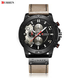 CURREN Multifunction Men Creative Sport Watches Casual Leather Strap Waterproof Chronograph Men Quartz Wrist Watch Gift Clock - one46.com.au