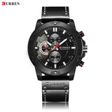 CURREN Multifunction Men Creative Sport Watches Casual Leather Strap Waterproof Chronograph Men Quartz Wrist Watch Gift Clock - one46.com.au