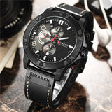 CURREN Multifunction Men Creative Sport Watches Casual Leather Strap Waterproof Chronograph Men Quartz Wrist Watch Gift Clock - one46.com.au