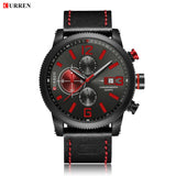Luxury Men Outdoor Sport Watches Curren Waterproof Casual Militrary Quartz Wrist Watch Fashion Leather Strap Business Clock - one46.com.au