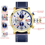 Luxury Men Outdoor Sport Watches Curren Waterproof Casual Militrary Quartz Wrist Watch Fashion Leather Strap Business Clock - one46.com.au