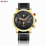 Luxury Men Outdoor Sport Watches Curren Waterproof Casual Militrary Quartz Wrist Watch Fashion Leather Strap Business Clock - one46.com.au