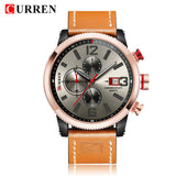 Luxury Men Outdoor Sport Watches Curren Waterproof Casual Militrary Quartz Wrist Watch Fashion Leather Strap Business Clock - one46.com.au