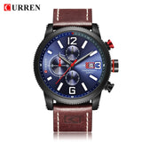 Luxury Men Outdoor Sport Watches Curren Waterproof Casual Militrary Quartz Wrist Watch Fashion Leather Strap Business Clock - one46.com.au