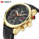Luxury Men Outdoor Sport Watches Curren Waterproof Casual Militrary Quartz Wrist Watch Fashion Leather Strap Business Clock - one46.com.au