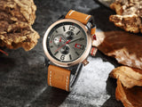 Luxury Men Outdoor Sport Watches Curren Waterproof Casual Militrary Quartz Wrist Watch Fashion Leather Strap Business Clock - one46.com.au
