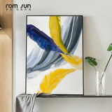 Modern Abstract Colorful Feather Canvas Art Paintings For Living Room Bedroom Posters And Prints Wall Poster Affiche Home Decor - one46.com.au