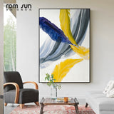Modern Abstract Colorful Feather Canvas Art Paintings For Living Room Bedroom Posters And Prints Wall Poster Affiche Home Decor - one46.com.au