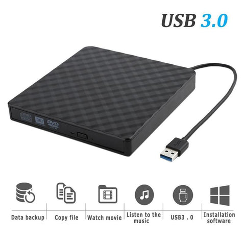 USB 3.0 External DVD Burner Writer Recorder DVD RW Optical Drive CD/DVD ROM Player for Loptop Computer PC High Quality Accessory - one46.com.au