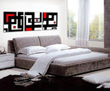 Unframed 3 Panel Abstract Picture White Red And Black Geometric Figure Wall Art Painting Print Canvas For Home Decoration - one46.com.au
