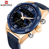 NAVIFORCE Top Luxury Brand Men Military Sport Watches Men's Waterproof Quartz Wrist Watch Male Leather Led Digital Clock 9128 - one46.com.au