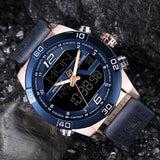 NAVIFORCE Top Luxury Brand Men Military Sport Watches Men's Waterproof Quartz Wrist Watch Male Leather Led Digital Clock 9128 - one46.com.au