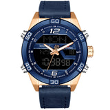 NAVIFORCE Top Luxury Brand Men Military Sport Watches Men's Waterproof Quartz Wrist Watch Male Leather Led Digital Clock 9128 - one46.com.au