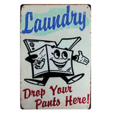 [ Mike86 ] Laundry Room Drop Your Pants Here Funny Metal Sign Home Bar Hotel Wall Painting Plaque Poster Party Bar Decor FG-242 - one46.com.au