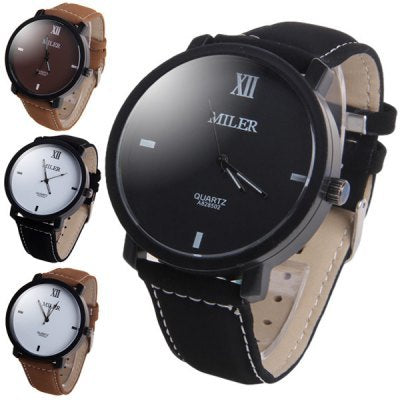 MILER Luxury Brand Watch Leather Band Quartz Watch Casual Sport Watches Men Fashion Military Wrist watch Hour relogio masculino - one46.com.au